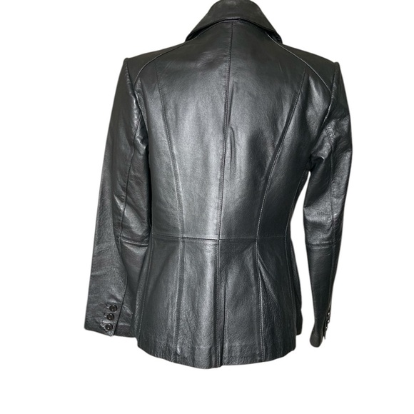 East 5 Classic Black Leather Women's blazer - Picture 3 of 15